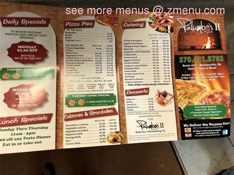palumbo's menu.